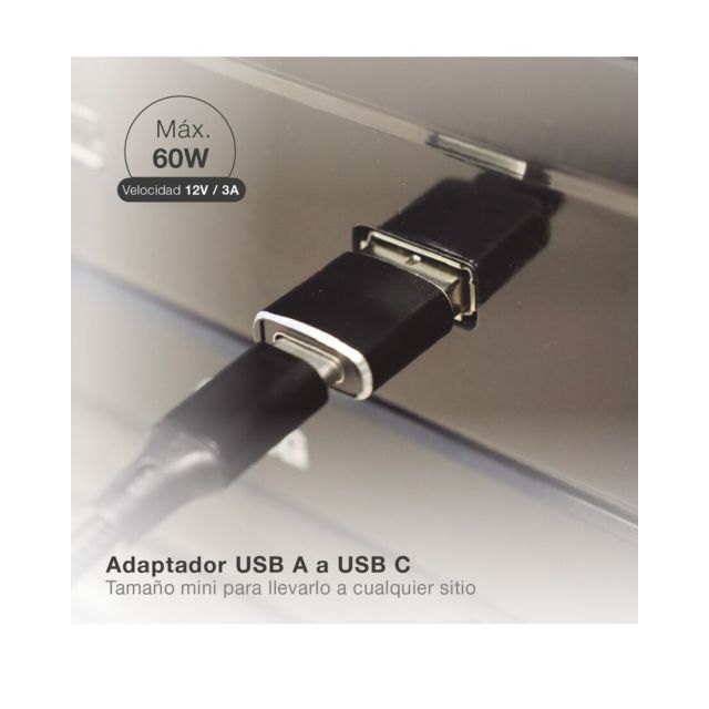 Adaptador USB a USB C negro (GSC 105515018)