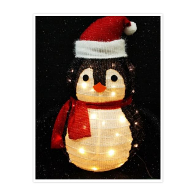 Pingüino Led plegable para exterior a pilas 60x54x36cm (GSC 204690045)