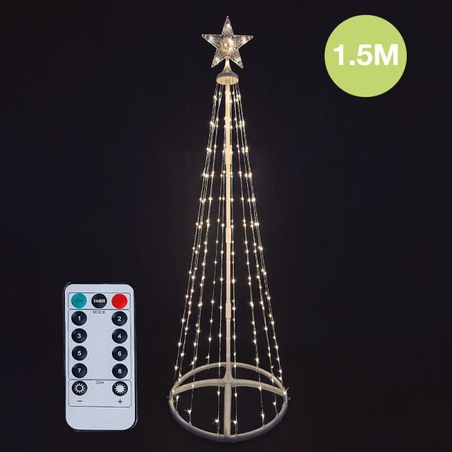 Árbol de navidad Led USB + mando 8 funciones luz cálida 150cm IP44 (GSC 204690081)