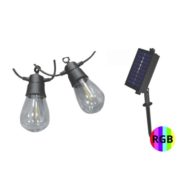 Guirnalda Led solar con sensor crepuscular 10 lámparas RGB(F-Bright 00818)