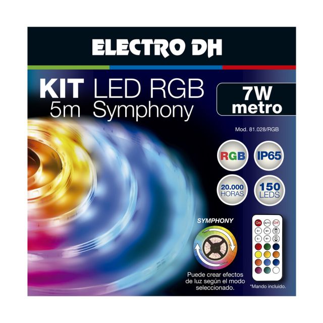 Tira de Led de 5 metros 7W/m. RGB IP65 (Electro DH 81.028/RGB)