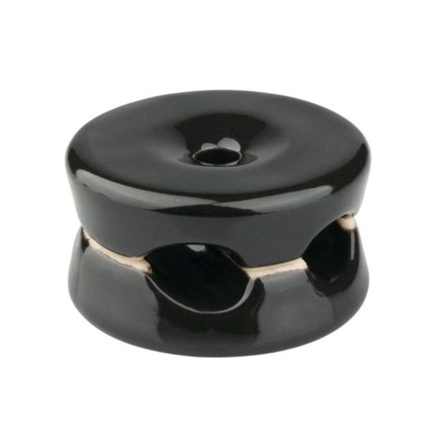 5u. sujetacables doble de porcelana negro 32x18,6mm (F-BRIGHT 1400431-N)