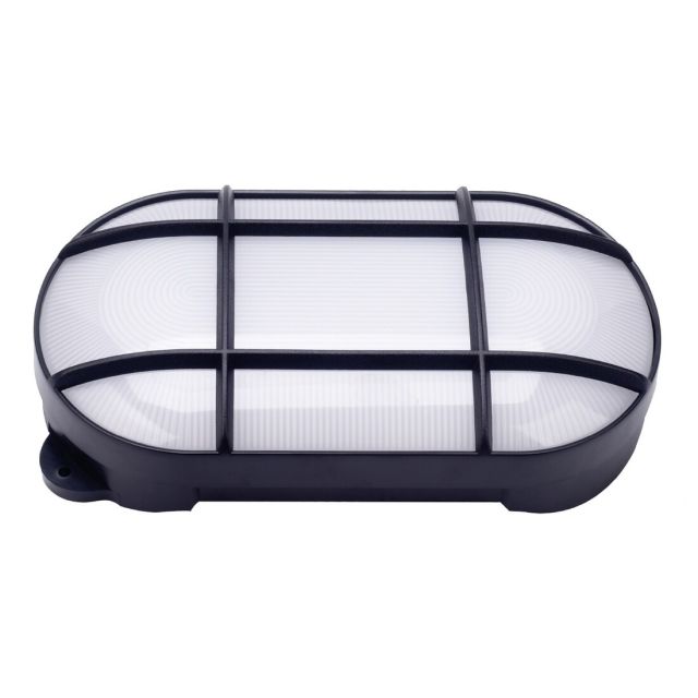 Aplique Led de exterior ovalado Cercis con rejilla 15W 950Lm 6500K IP65 negro (GSC 200205003)