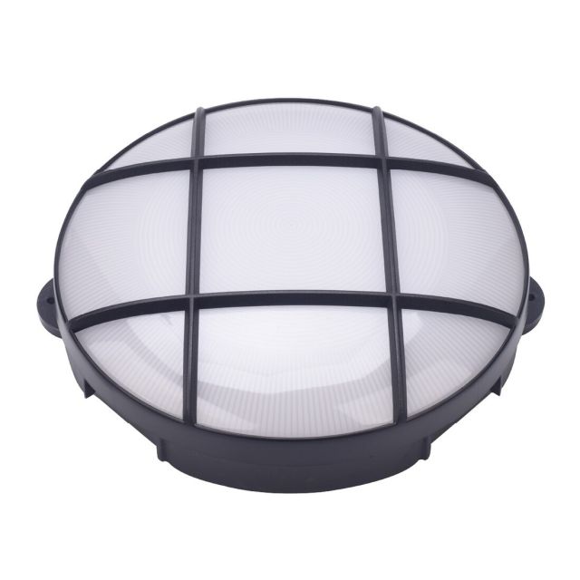 Aplique Led  de exterior redondo Oxalis con rejilla 15W 950Lm 6500K IP65 negro (GSC 200205007)