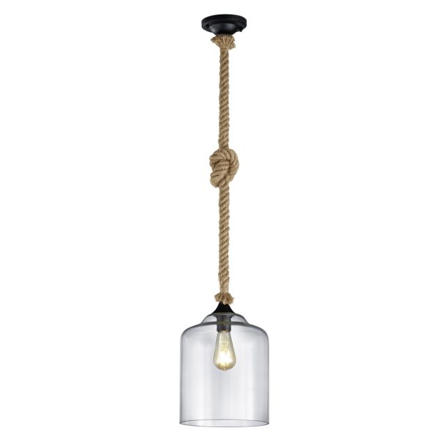 Lámpara colgante con tulipa de cristal Judith E27 (Trio Lighting 302900102)