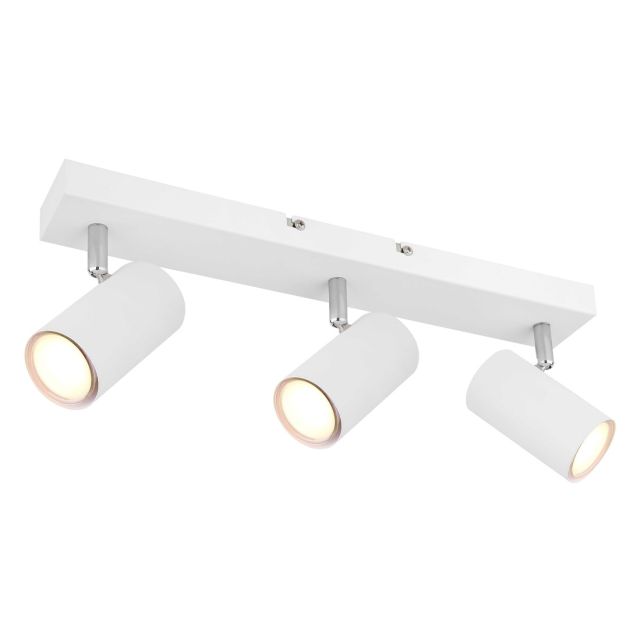 Regleta 3 focos serie Robby blanco cromado GU10 (Globo 57911-3W)