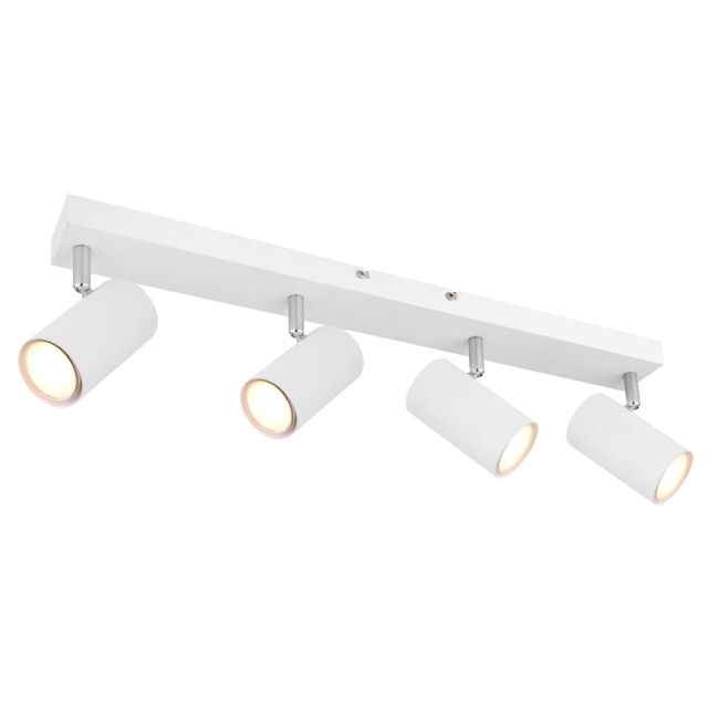Regleta 4 focos serie Robby blanco cromado GU10 (Globo 57911-4W)
