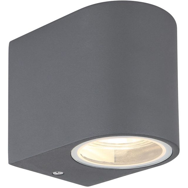 Aplique redondo negro de aluminio troquelado GU10 IP44 (Globo 34163)