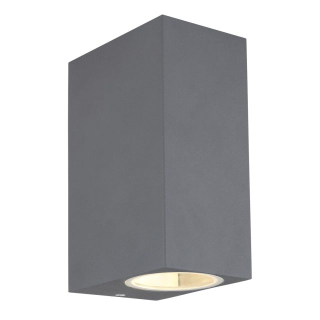 Aplique cuadrado negro de aluminio troquelado GU10 IP44 (Globo 34164-2)