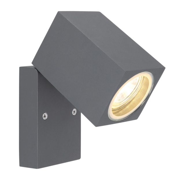 Aplique cuadrado negro de aluminio troquelado GU10 IP44 (Globo 34164W)