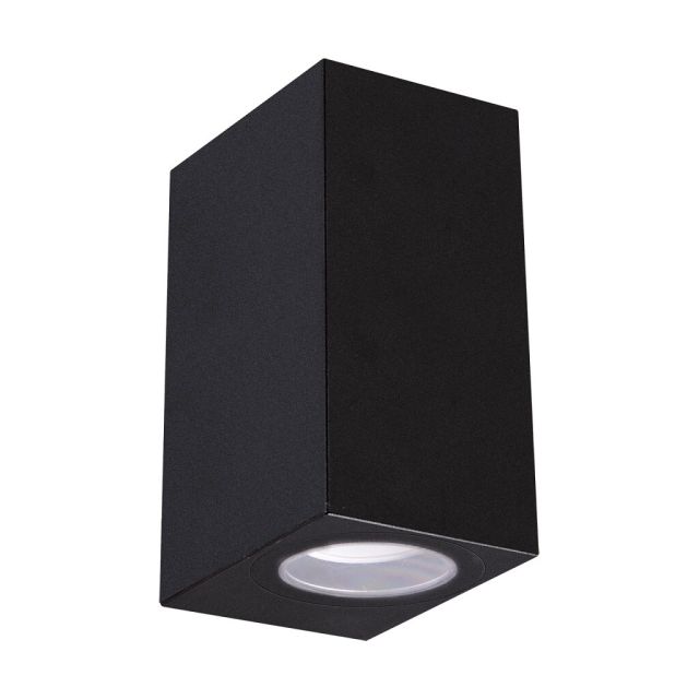 Aplique exterior cuadrado negro Gamp 2xGU10 IP54 ø68 (Strühm 04019)