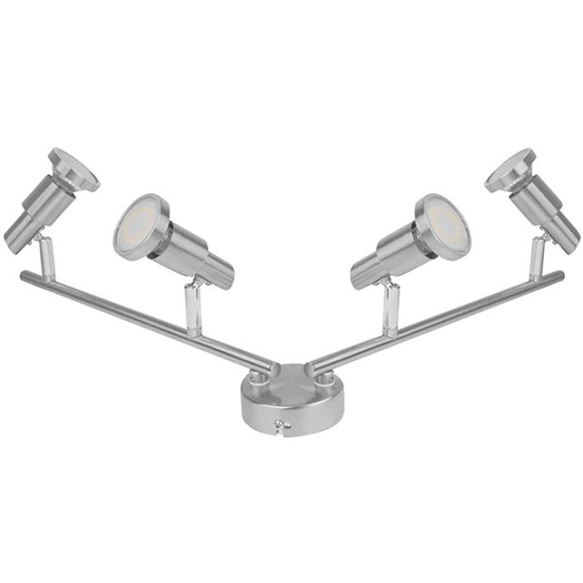 Regleta Led Spot 4 focos níquel 3W 960Lm GU10 2700K (Ledvance 260849)