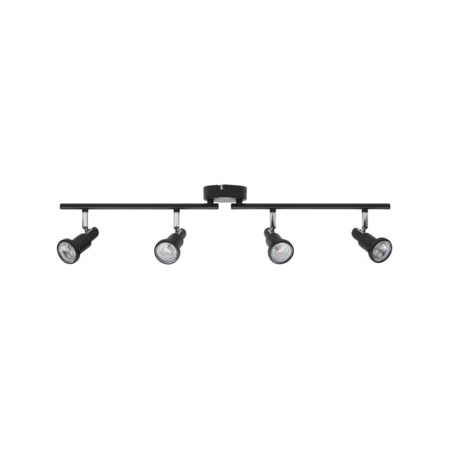 Regleta 4 focos Spot negro GU10 3.4W 2700K (Ledvance 828827)