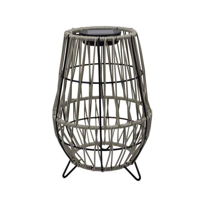 Lámpara Led solar jaula cuerda gris c/patas Ø20,5 x 29,5cm. (Galix G2315)