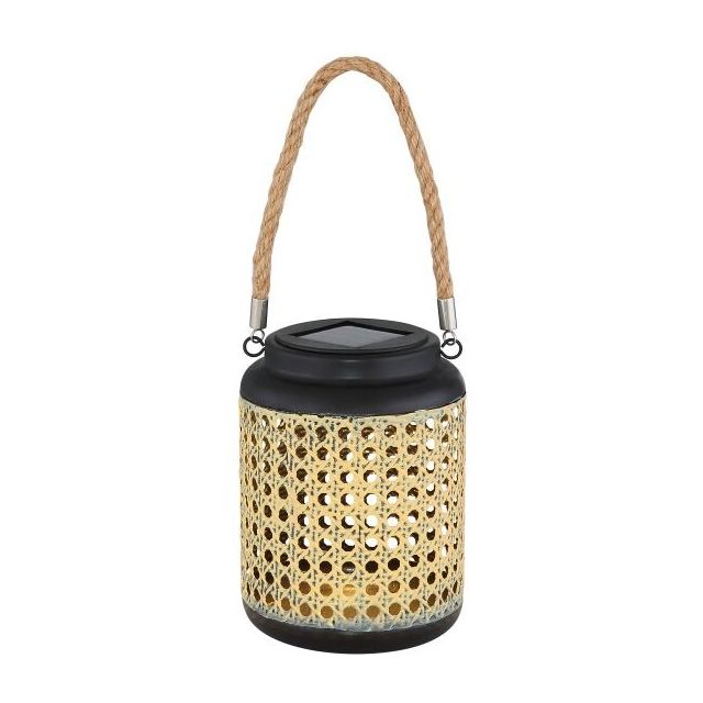 Lámpara Led decorativa solar pantalla bambú  Ø12 x 30cm 3000K IP44  (Globo Lighting 33668)