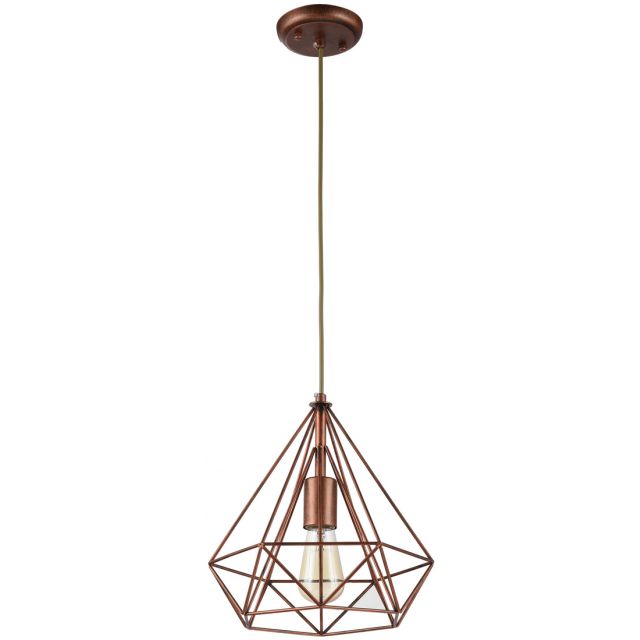 Lámpara colgante jaula cobre modelo Quail E27 (Ledesma 10687)