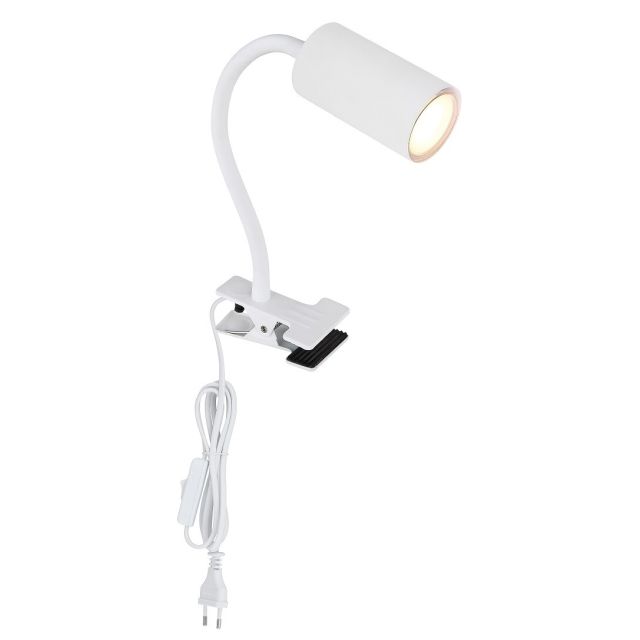Flexo de pinza blanco Robby GU10 (Globo 57911KW)