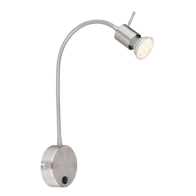 Aplique pared flexible con interruptor niquel Milly GU10 (Globo 57310N)