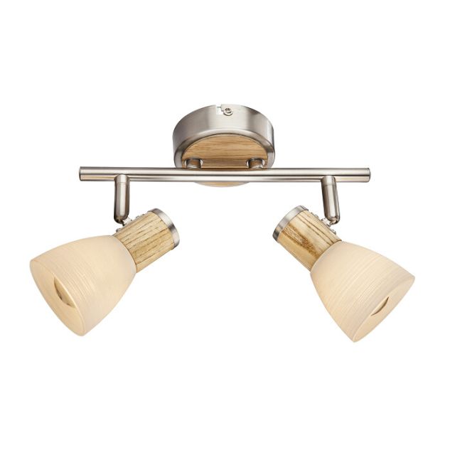 Regleta madera opalo Gylfi 2xE14 (Globo 54352-2)
