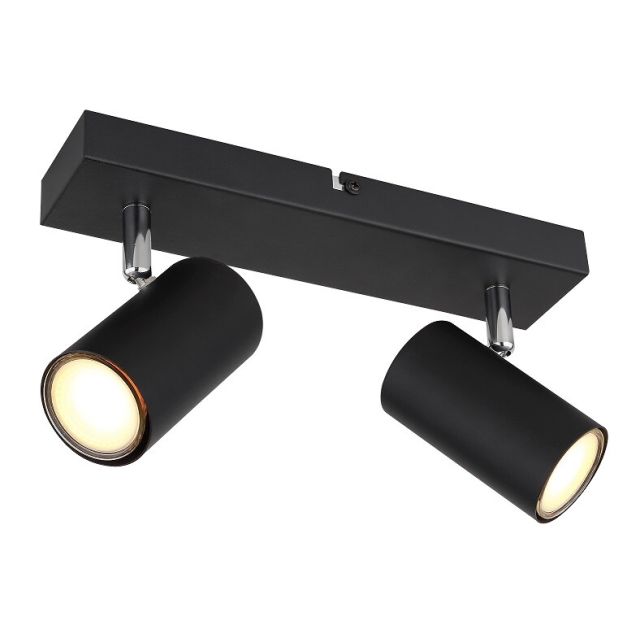 Regleta negro Robby 2xGU10 (Globo 57911-2B)