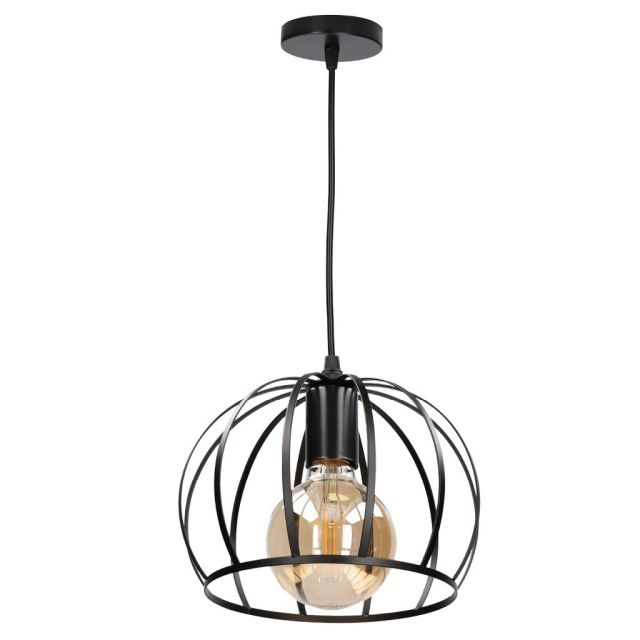 Lámpara colgante redondo Carnot negro E27 Ø190mm (GSC 204400067)