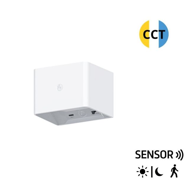 Aplique de pared recargable blanco c/sensor crespuscular y movimiento (F-Bright 2071005-BL)