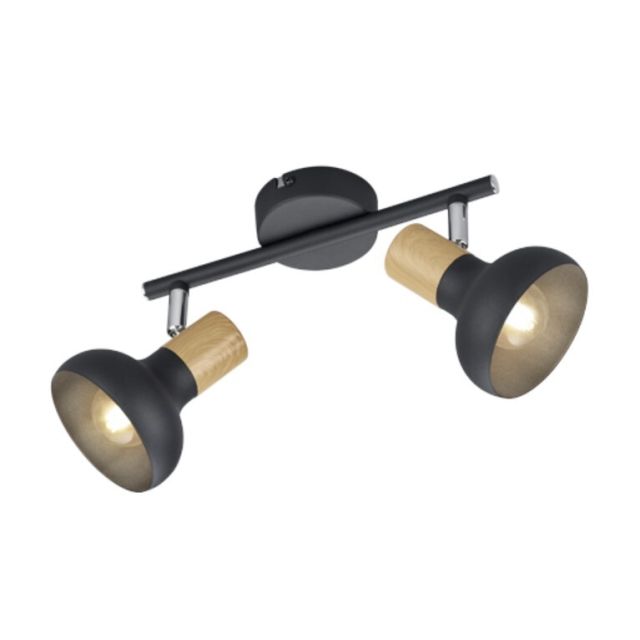Regleta 2 focos negra Latika 2xE14 (Trio R81522032)