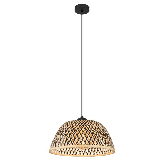 Lámpara colgante bambú natural negro Colly E27 ø400mm (Globo 15767H1)
