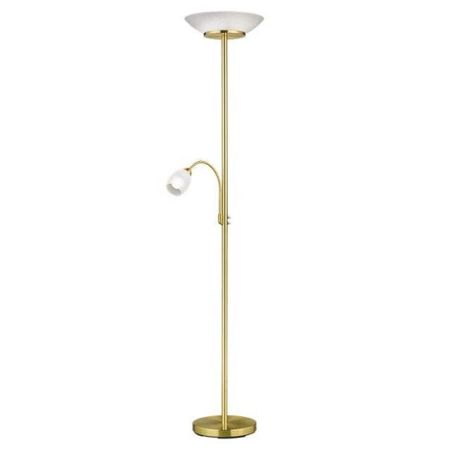 Lámpara pie salon bronce mate Gerry 2xE27 + 1xE14 IP20 180cm (Trio R40063108)