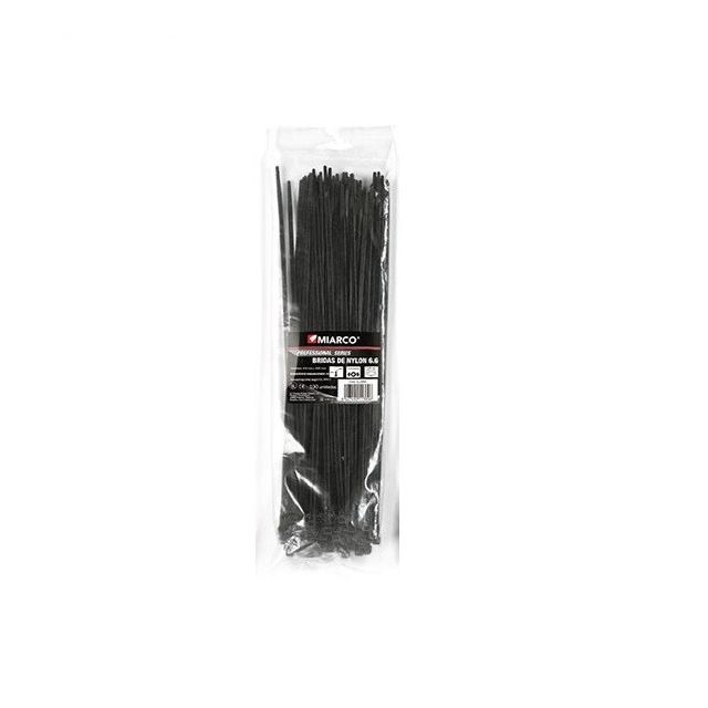 Brida poliamida 6,6 negra bolsa 100 ud   2,5x150mm (Miarco 10020)