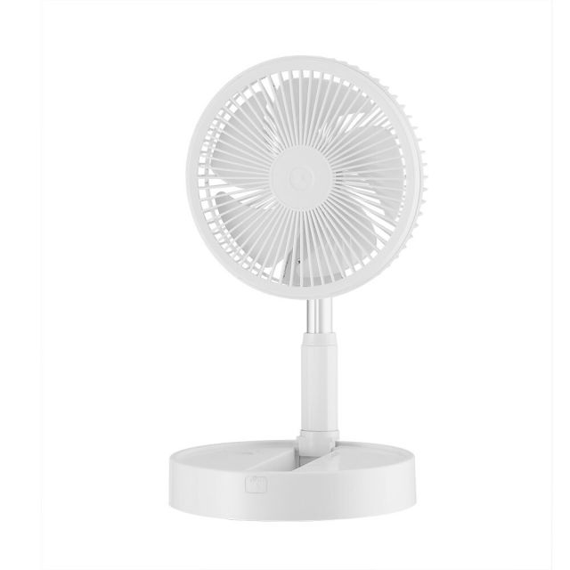 Ventilador portátil sobremesa o pie USB recargable blanco 10W ø20cm (Fabrilamp 213471001)