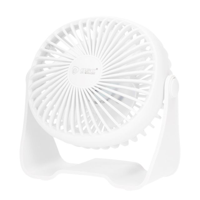 Mini ventilador sobremesa USB recargable blanco 3W ø15cm (GSC 300010019)