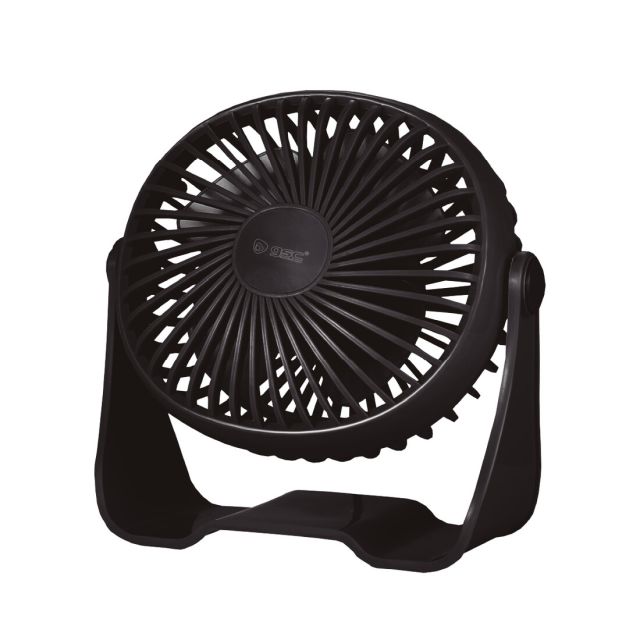 Mini ventilador sobremesa USB recargable negro 3W ø15cm (GSC 300010030)