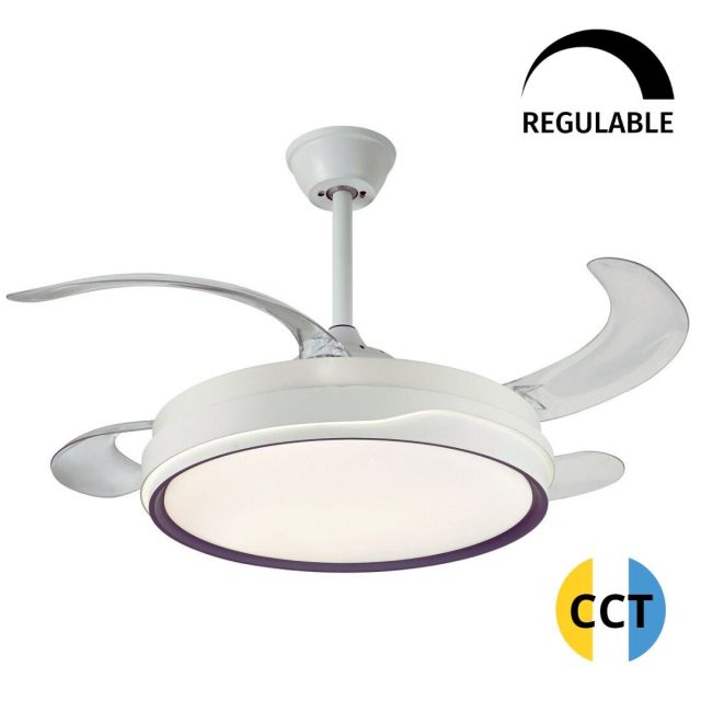 Ventilador de techo Led abatible Monza regulable en temperatura de color 60W Ø1100mm (Jueric 10637-FAN)