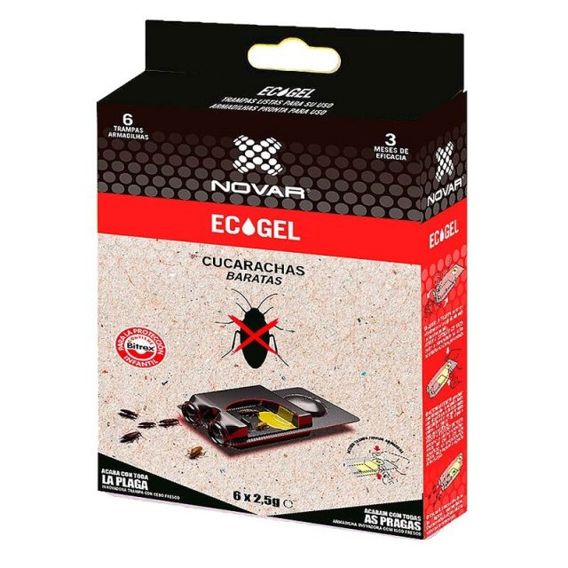 Trampa para cucarachas 15gr pack 6ud Ecogel (Novar 4026)