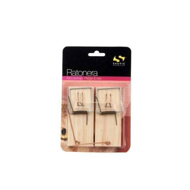 2ud Tabla ratonera madera de pino 11x4,8x1,2cm (Sauvic 15125)