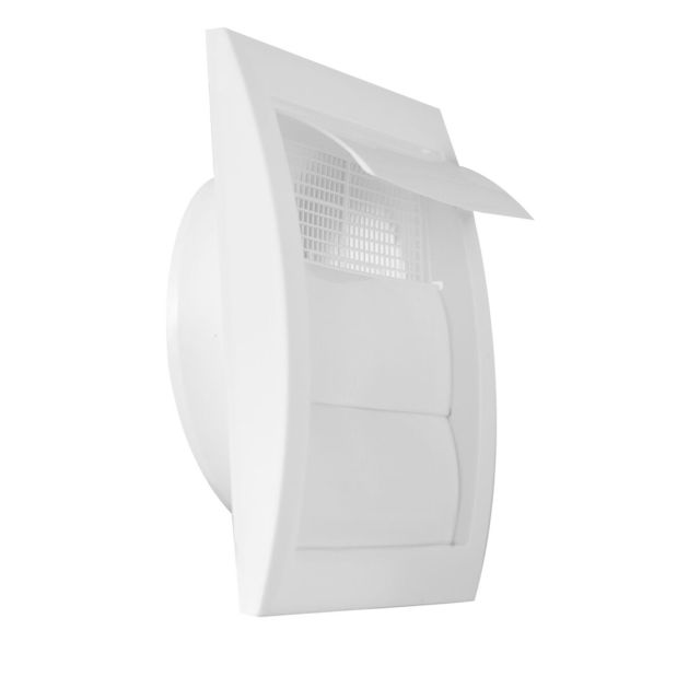 Rejilla ventilacion para extractores blanco con mosquitera con laminas movibles 15x15 cm (Koppels J1006B)
