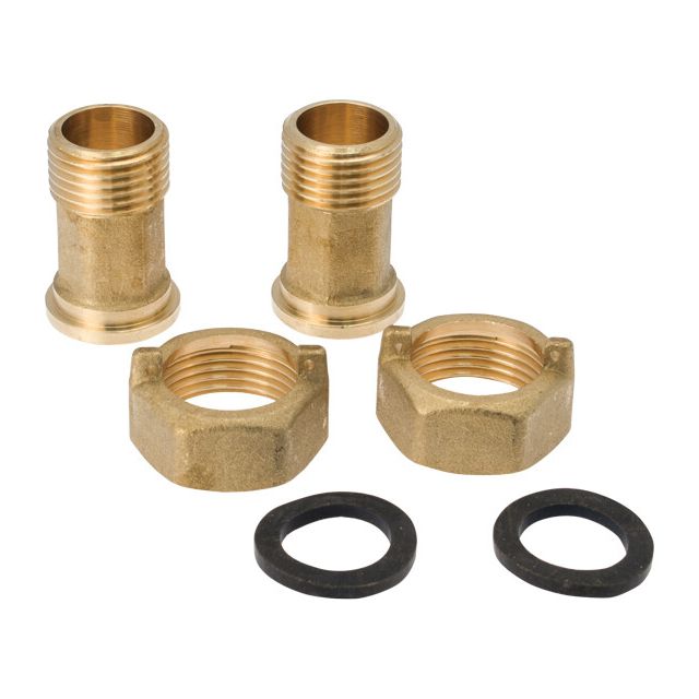 Kit 2 racores para contador G02025, rosca hembra 3/4" rosca macho 1/2" (Diserclima K5008)