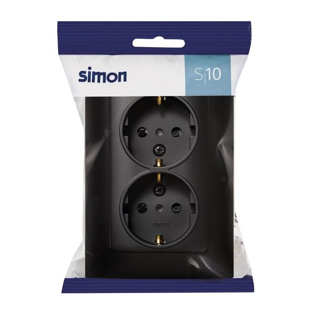 Base doble con TT negra S10 (Simon F1091459038 )