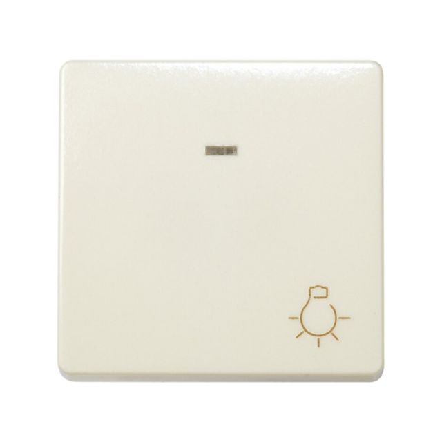 Pulsador marfil con grabado luz 10 A 250V (Simon 27 27161-62)