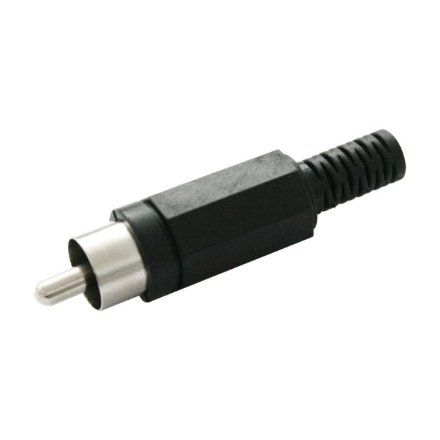 Conector macho coaxial negro (Electro DH 10.588/N)