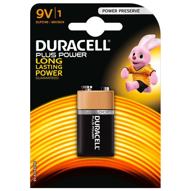 1 ud. pila Duracell Plus alcalina 6LR61-9V (Blíster)