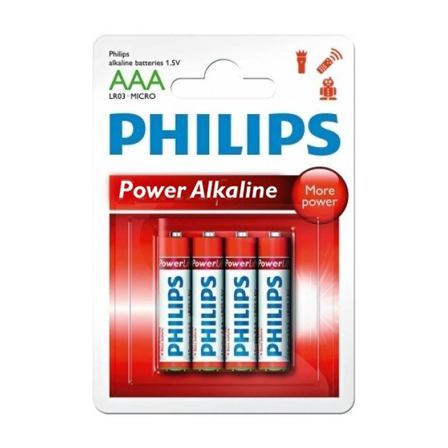 4 uds. pilas Philips Power Alkaline LR03-AAA (Blíster)