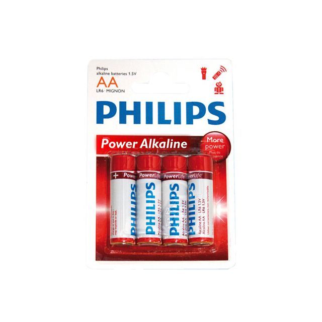 4 uds. pilas Philips Power Alkaline LR06-AA (Blíster)