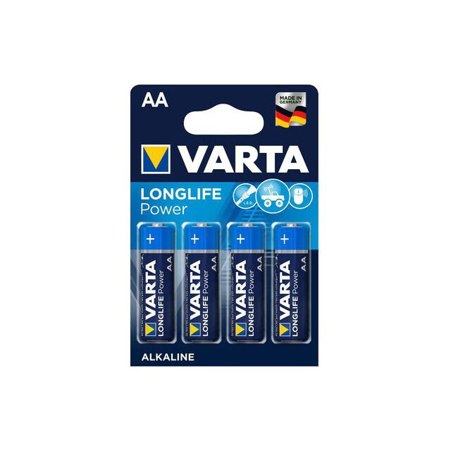 4 uds. pilas Varta Longlife Power 4906 alcalina 1,5V LR6-AA (Blíster)