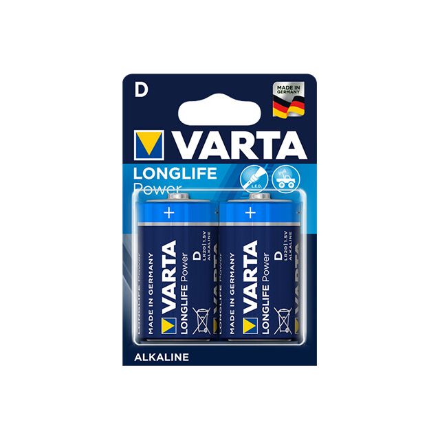 2 uds. pilas Varta Longlife Power 4920 alcalina 1,5V LR20-D (Blíster)