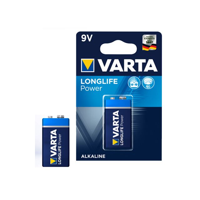 1 ud. pila Varta Longlife Power alcalina 9V 6LR61 (Blíster)