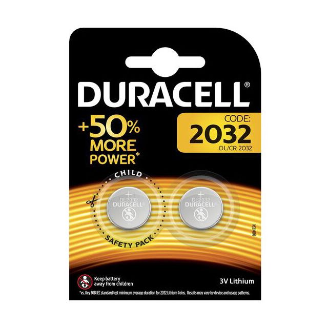 2 ud. pila de botón Duracell CR2032 3V (Blíster)