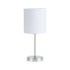 Lámpara de sobremesa Chanza E14 16x37cm. cromo c/pantalla blanca (Fabrilamp 157671001)