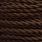 Bobina 25m. cable textil decorativo trenzado seda marrón 2x0,75mm.(Cordón D'or 0901210-M)